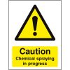 Caution chemical spraying in progress sign