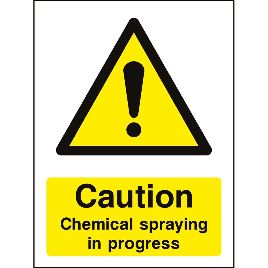 Caution chemical spraying in progress sign Safety Sign Shop