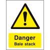 Danger bale stack sign