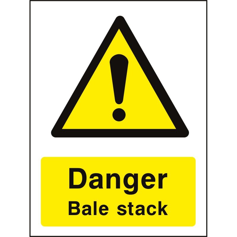 Danger bale stack sign