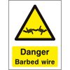 Danger barbed wire sign