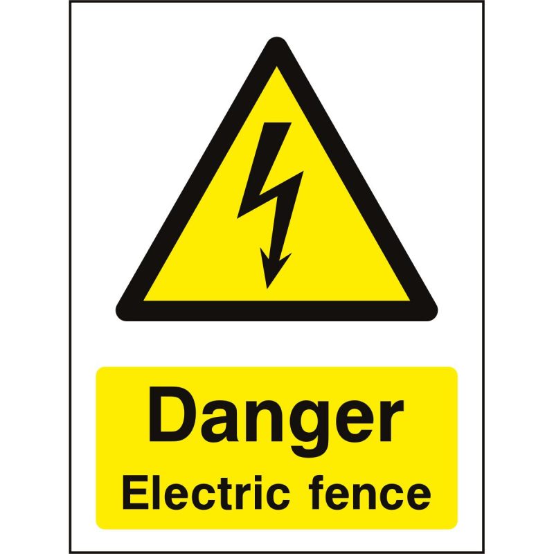 Danger electric fence sign