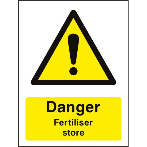 Danger fertiliser store sign