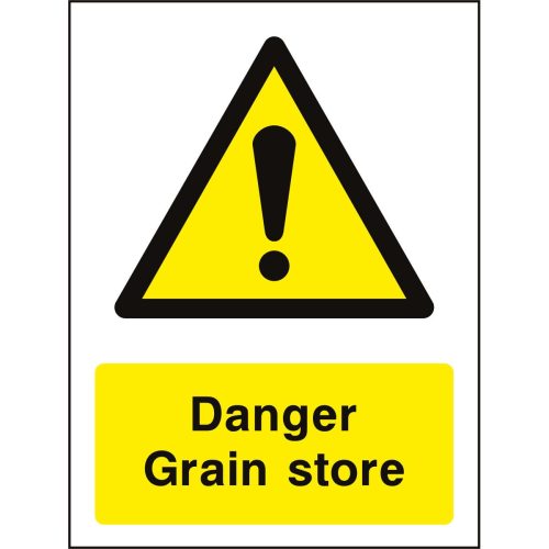 Danger grain store sign