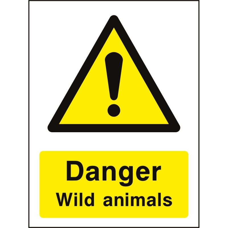 Danger wild animals sign