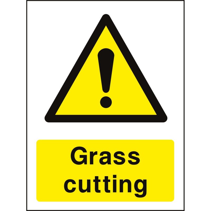 Grass cutting sign