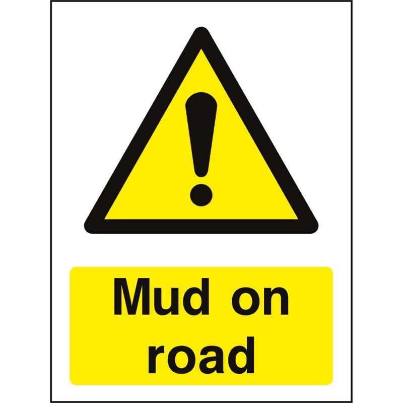 Mud on road sign