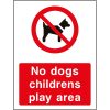 No dogs children play area sign