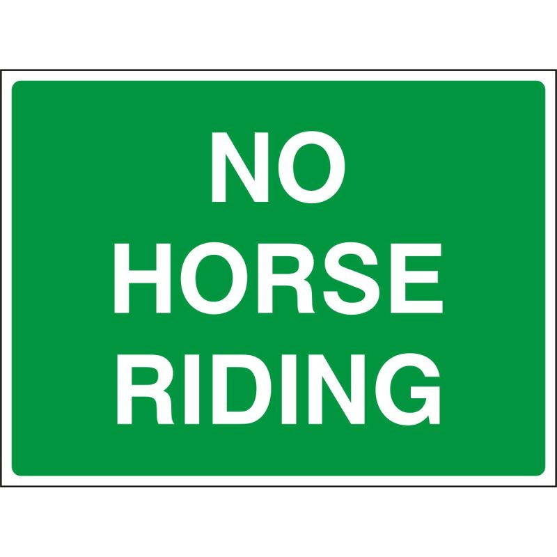 No horse riding sign