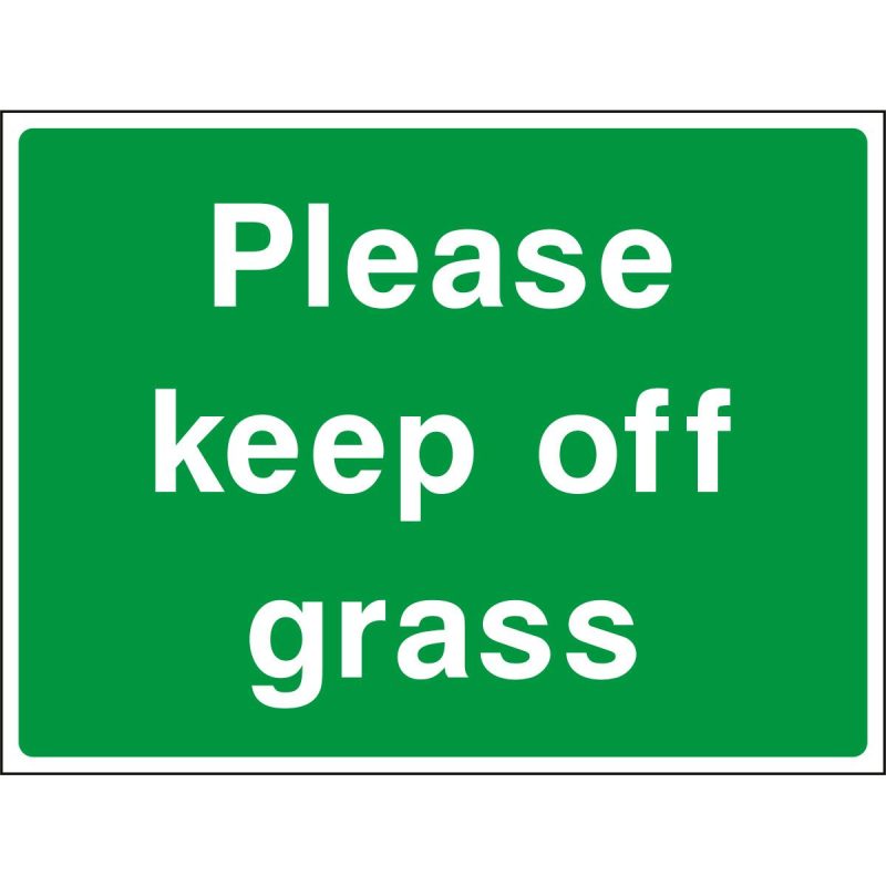 Please keep off grass sign