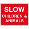 Slow children and animals sign