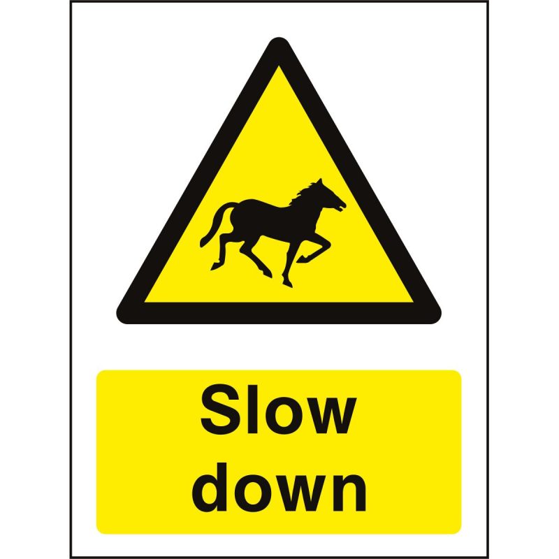 Slow down sign with horse icon