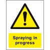 Spraying in progress sign