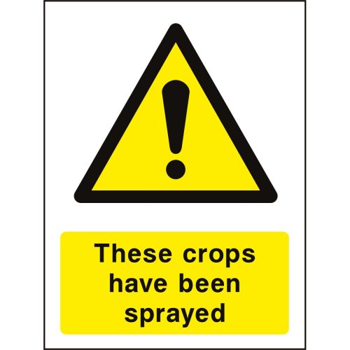 These crops have been sprayed sign