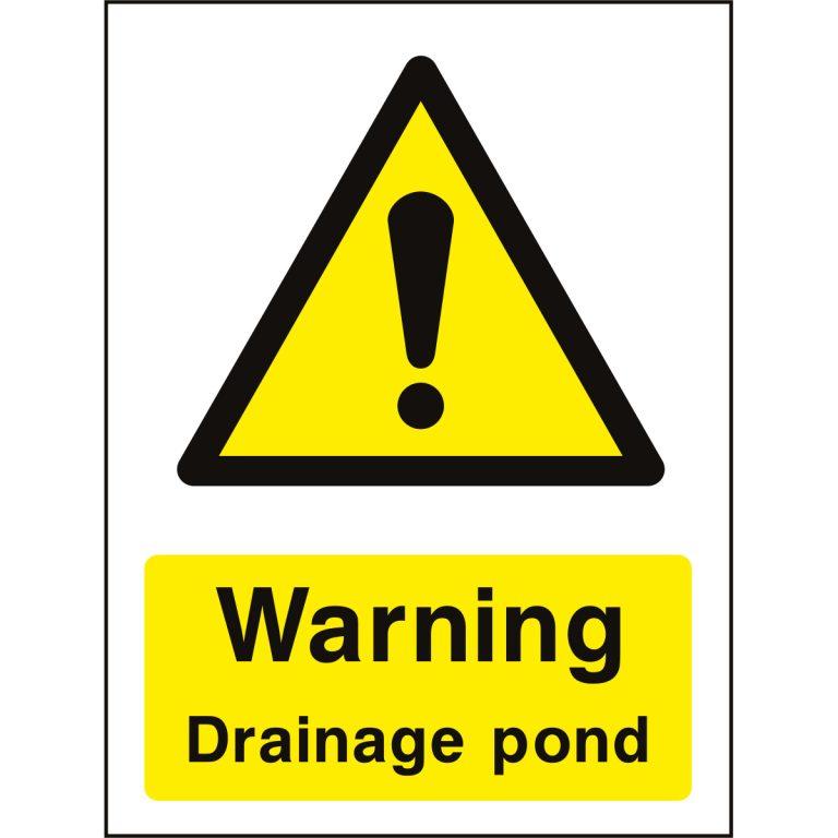 Warning drainage pond sign Safety Sign Shop
