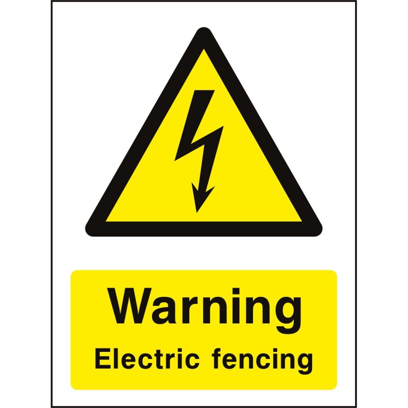 Warning electric fencing sign