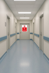 No entry sign on hospital door