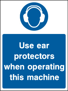 Mandatory signs, ear protection signs