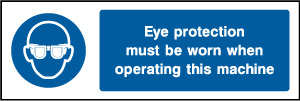 Mandatory signs, eye protection signs