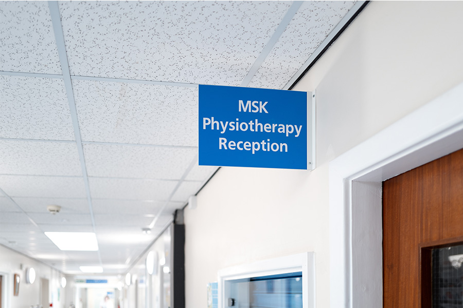 MSK Physiotherapy Reception Door Sign