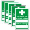 5-Pack The Nearest First Aid Box Is Situated Sign- Portrait