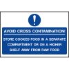 Avoid cross contamination guide sign