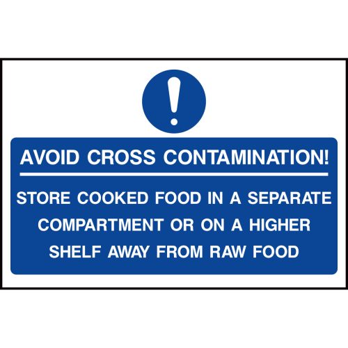 Avoid cross contamination guide sign