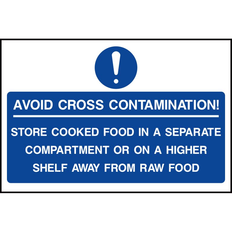 Avoid cross contamination guide sign