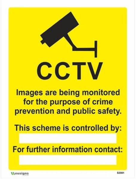 CCTV Monitoring Crime Sign