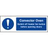 Convector oven guide sign