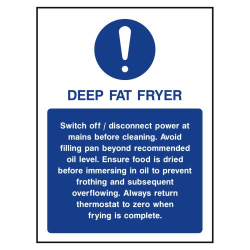 Deep fat fryer sign