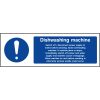 Dishwashing machine guide sign