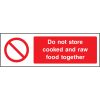 Do not store cooked and raw food together sign