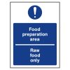 Food preparation area, cooked raw only sign