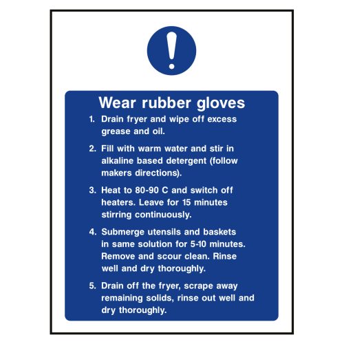 Fryer cleaning guide sign