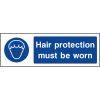Hair protection must be worn sign