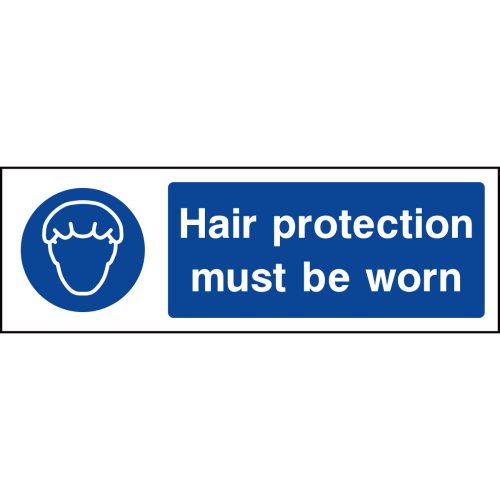 Hair protection must be worn sign