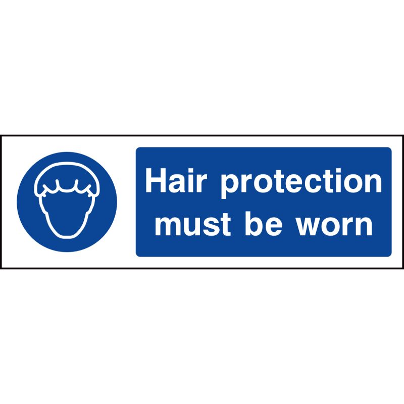 Hair protection must be worn sign