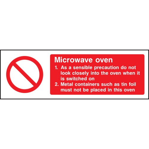Microwave oven signs, Guide for microwave oven usage