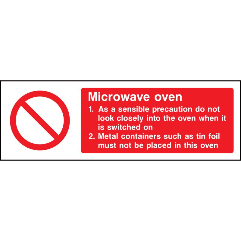 Microwave oven signs, Guide for microwave oven usage