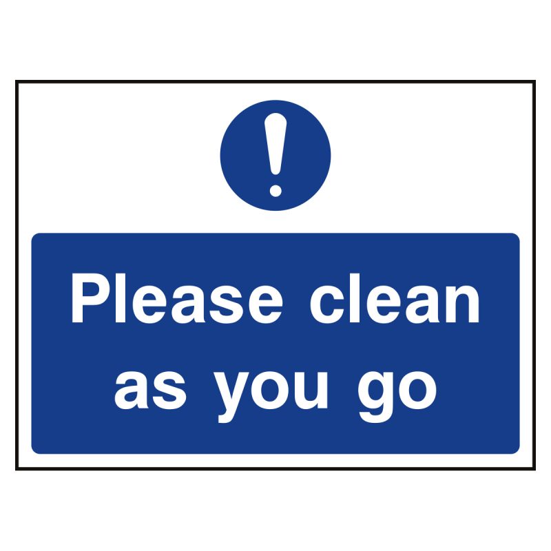 Please clean as you go sign