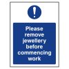 Please remove jewellery before commencing work sign