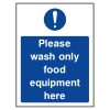 Please wash only food equipment here sign