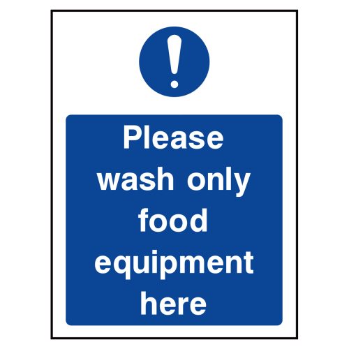 Please wash only food equipment here sign