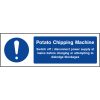 Potato chipping machine guide sign