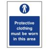 Protective clothing must be worn in this area sign