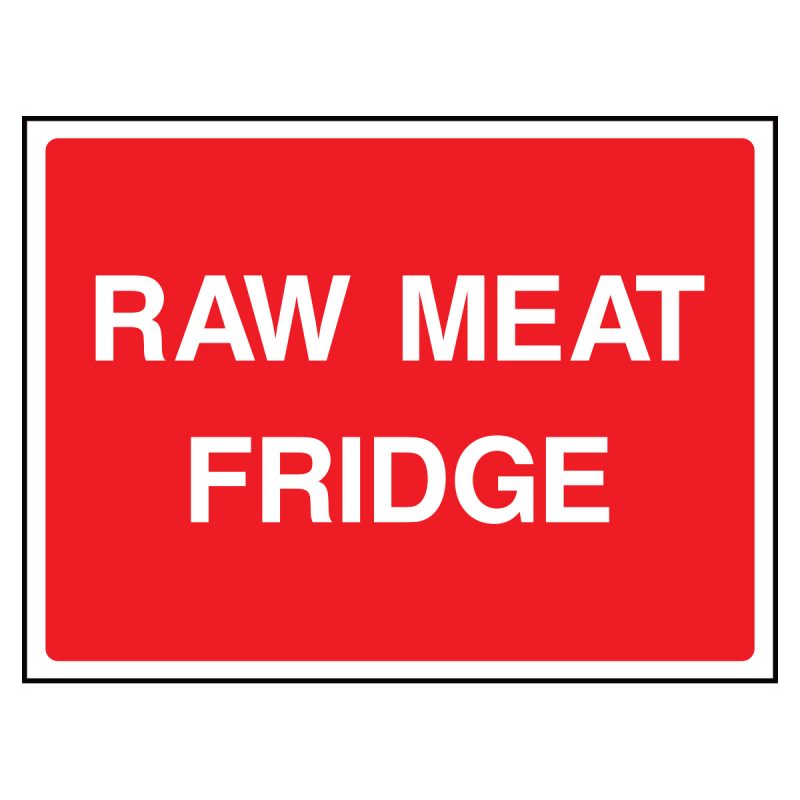 Raw meat fridge sign