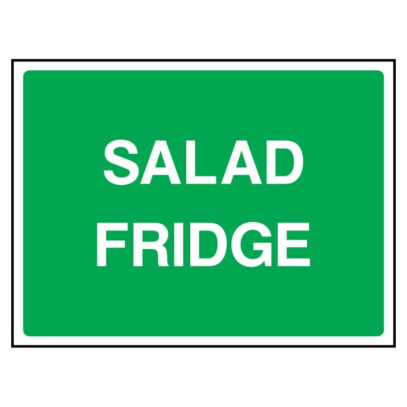 Salad fridge sign