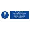 Slicing machine guide sign