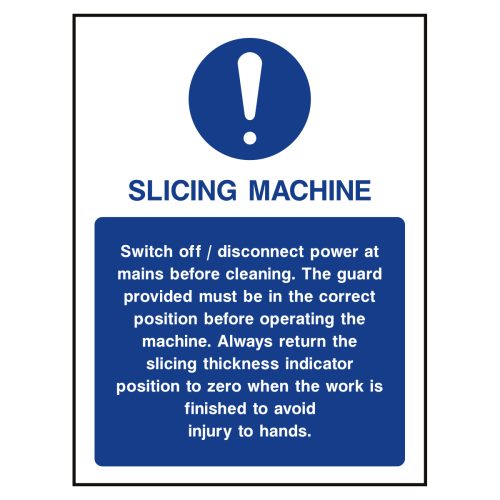 Slicing machine sign